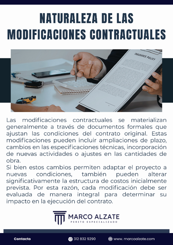 Naturaleza de las modificaciones contractuales