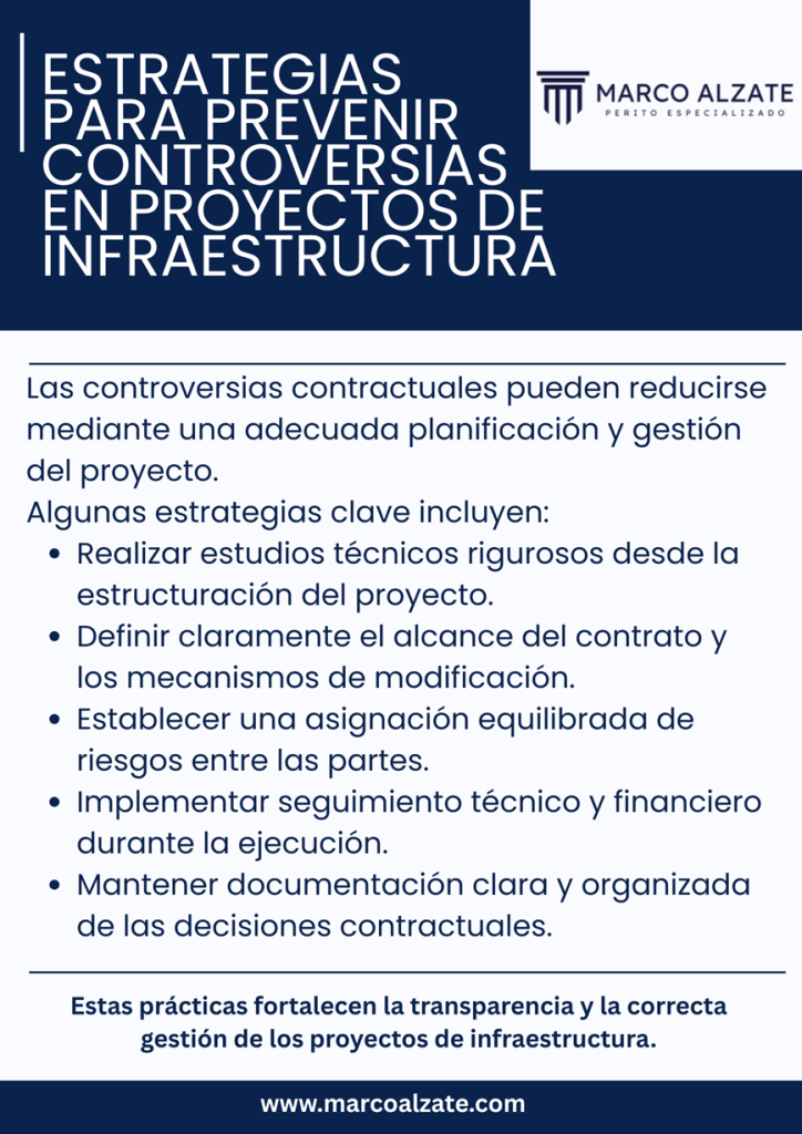 Estrategias técnicas para prevenir controversias en proyectos de infraestructura