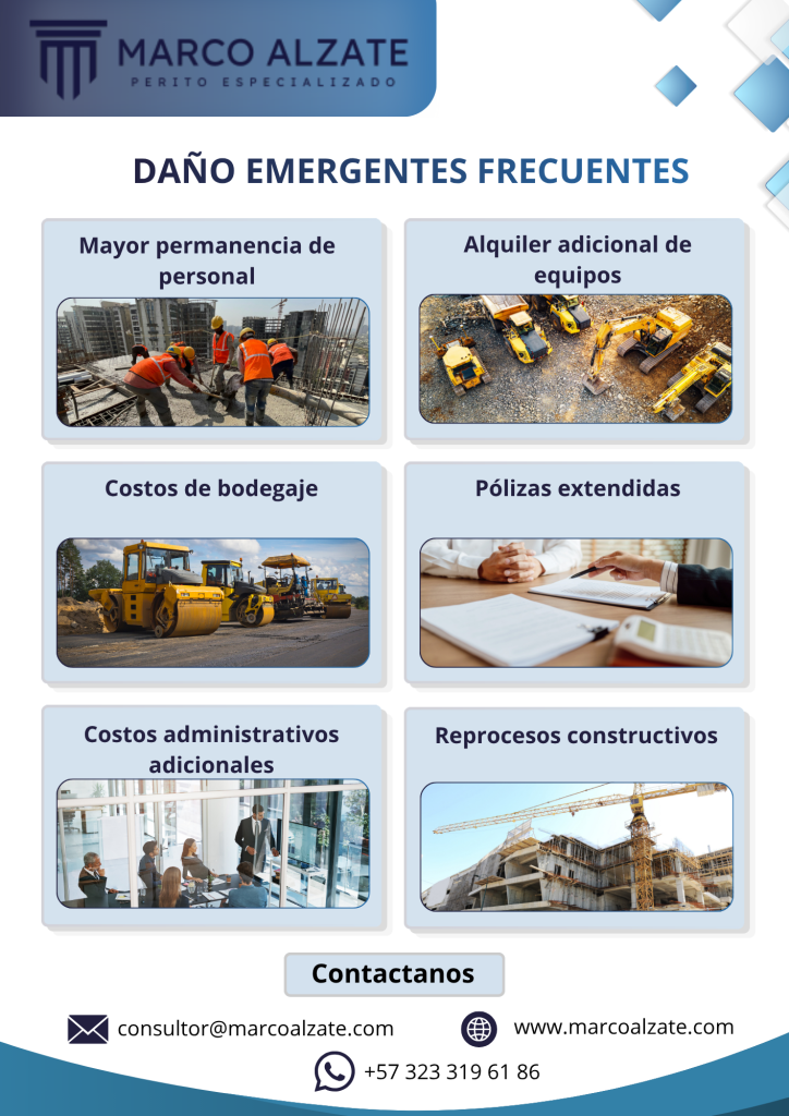 Ejemplos frecuentes de daño emergente en proyectos de infraestructura